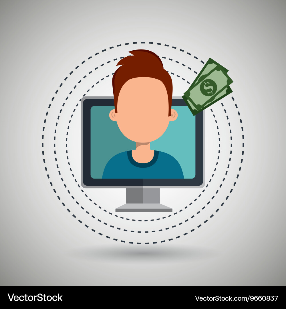 User e-commerce computer isolated icon design Vector Image