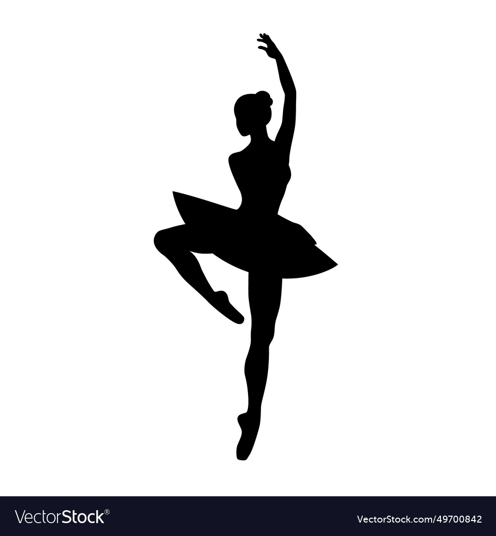 Beautiful ballet dancer is posing silhouette Vector Image