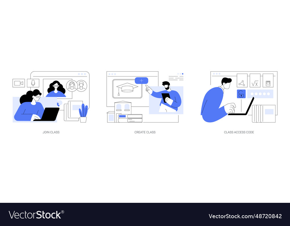 Online teaching features isolated cartoon Vector Image