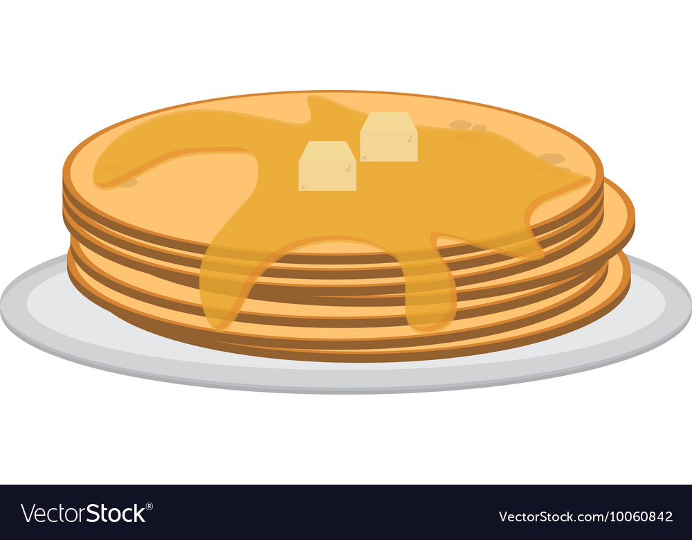 Pancakes on plate icon Royalty Free Vector Image