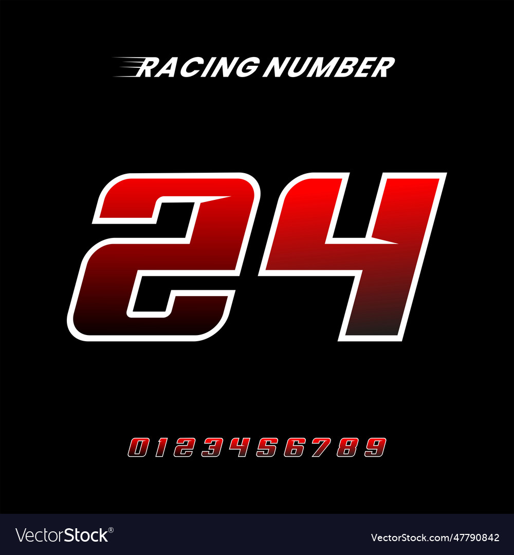 Premium Vector  24 number colorful lettering jersey number.