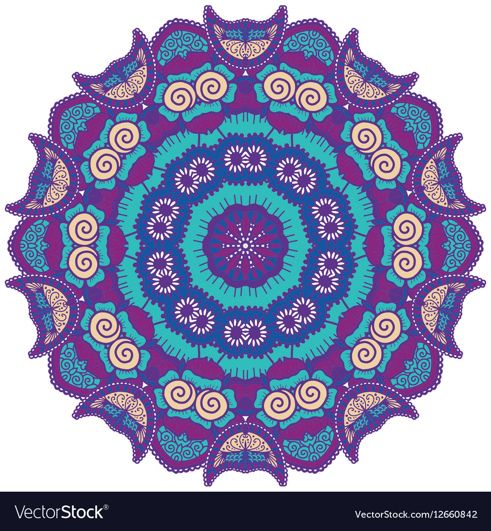 Download Round colorful mandala Royalty Free Vector Image