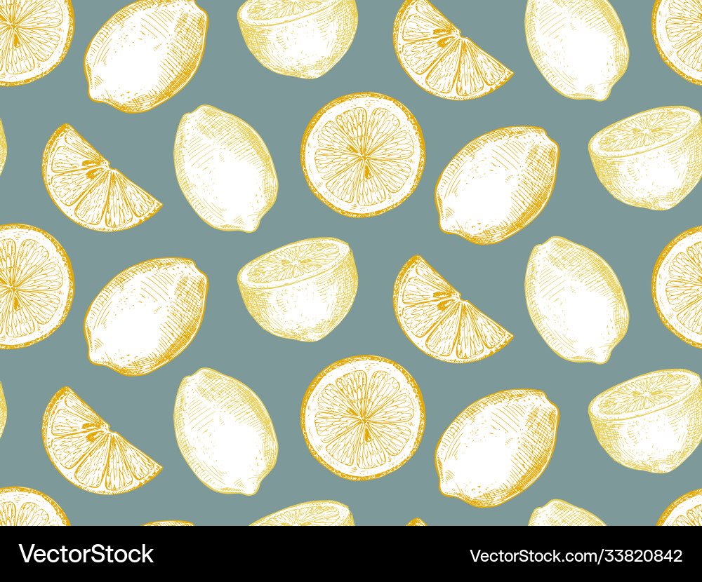 Seamless pattern with hand drawn fresh Royalty Free Vector