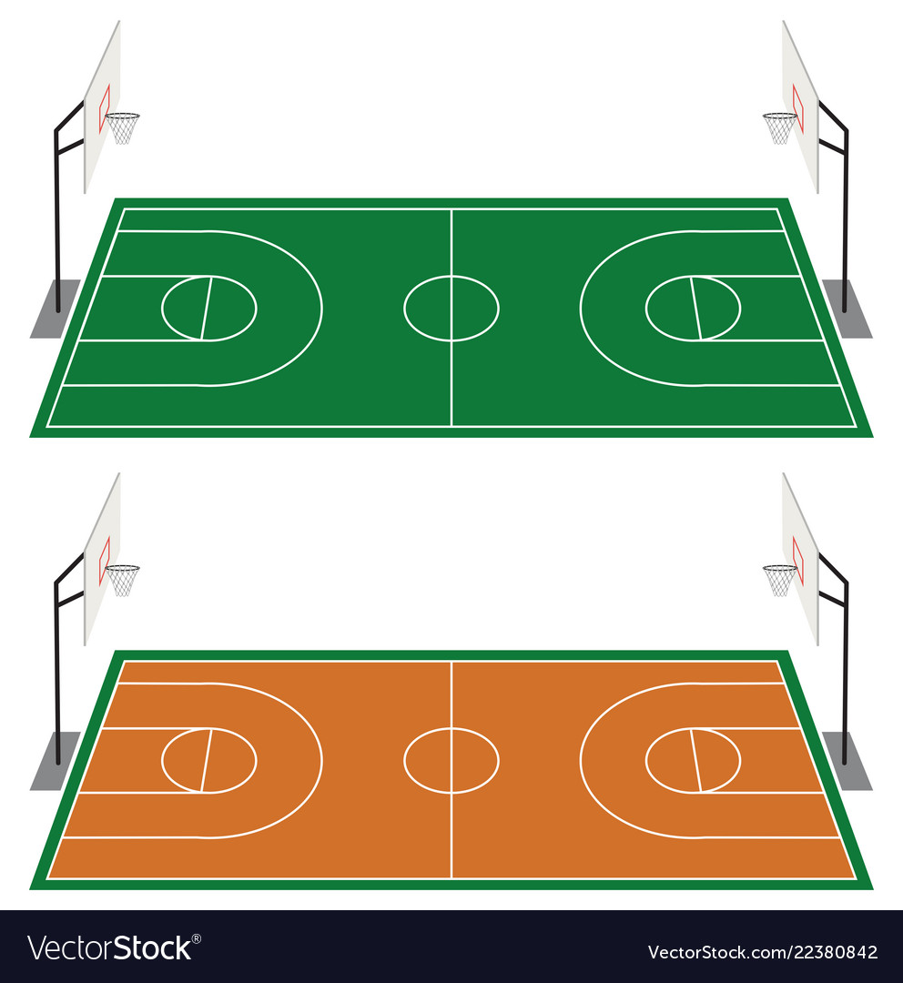 Set of two basketball courts Royalty Free Vector Image