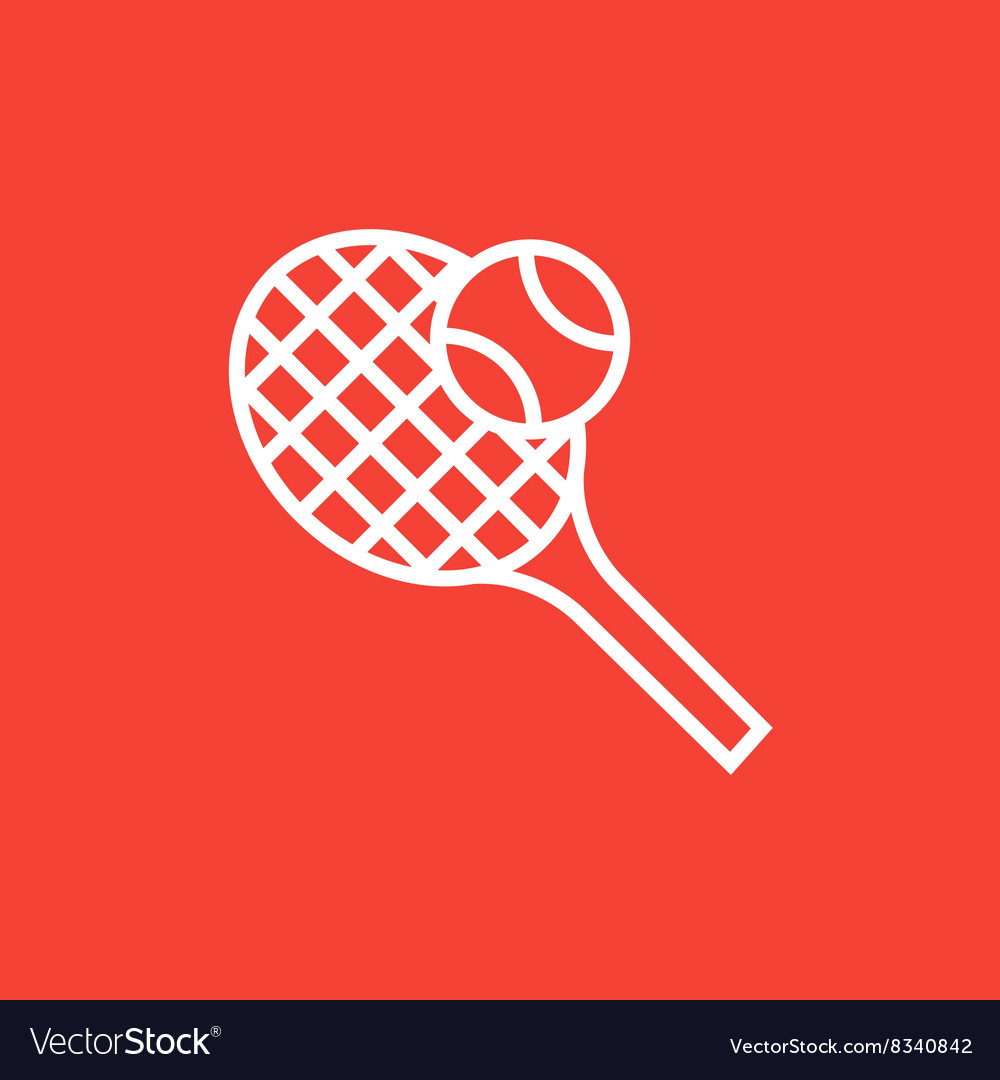 Tennis racket and ball line icon Royalty Free Vector Image