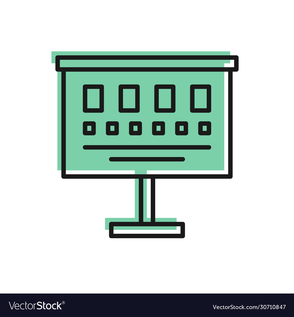 Black line eye test chart icon isolated on white Vector Image
