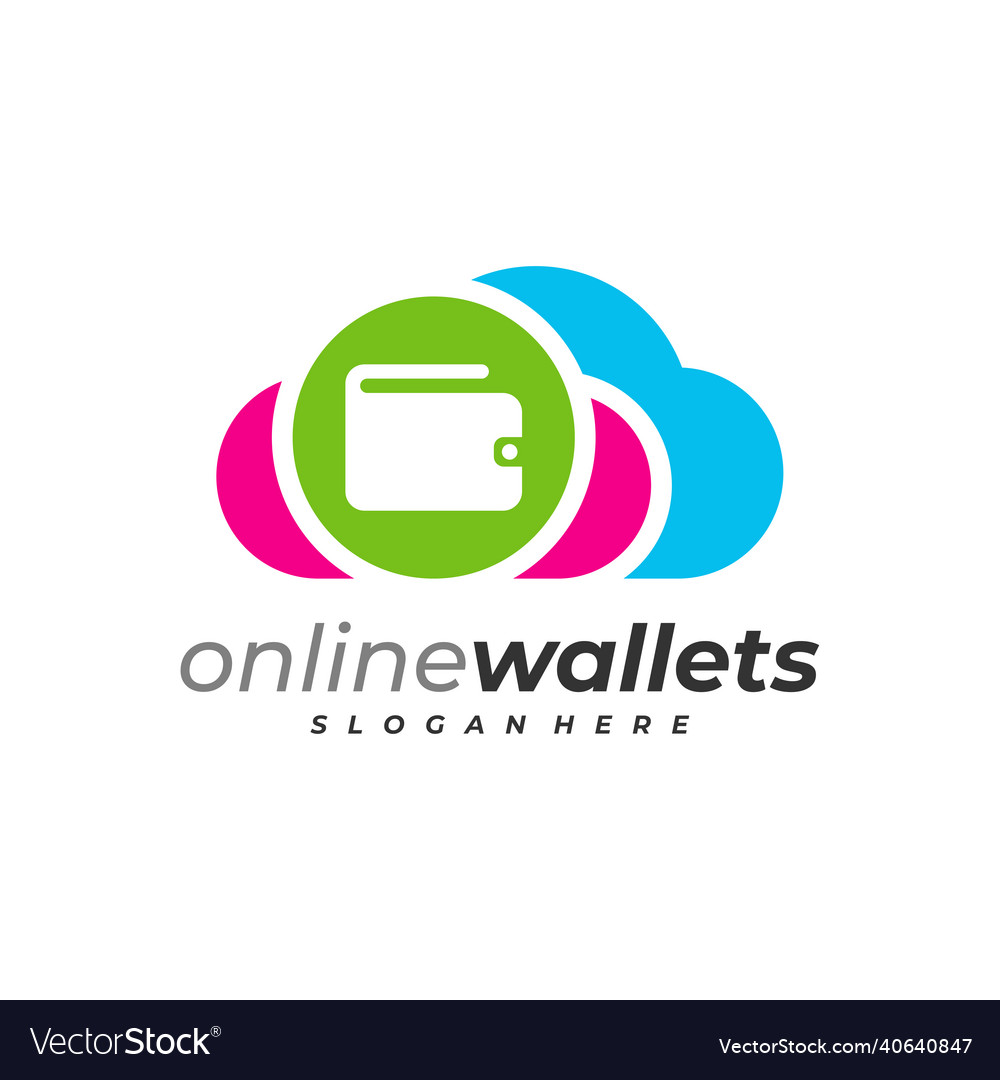 Cloud wallets logo template creative Royalty Free Vector