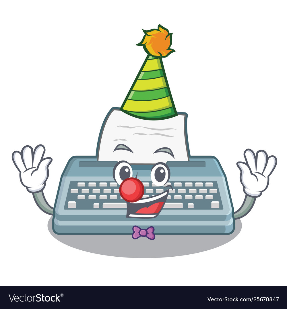 Clown Typewriter In A Mascot Closet Royalty Free Vector