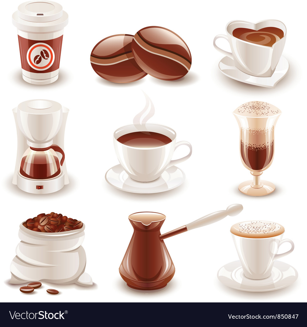 Coffee set Royalty Free Vector Image - VectorStock