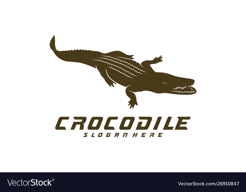 Crocodile logo alligator emblem template Vector Image