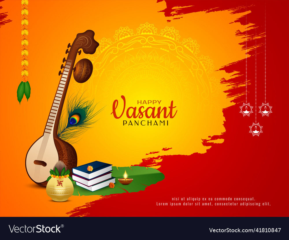 Happy vasant panchami traditional festival Vector Image