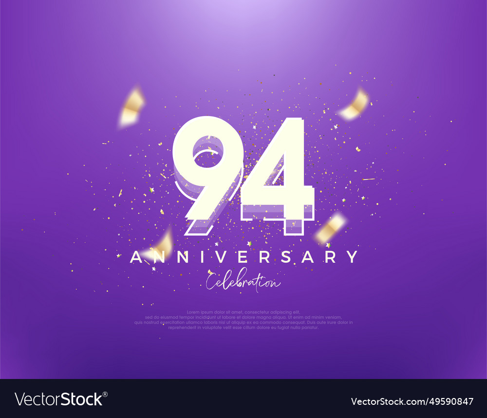 Retro number 94th on a modern blue background Vector Image