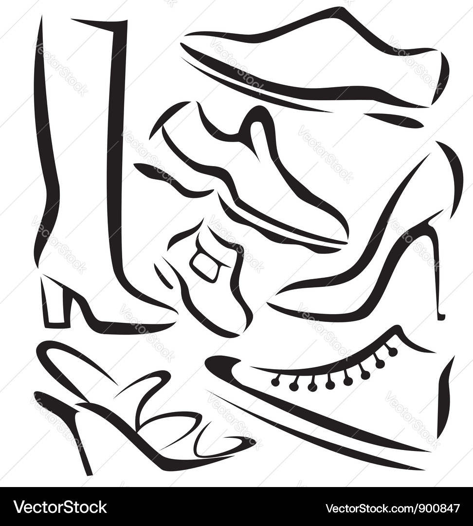 Shoes set Royalty Free Vector Image - VectorStock