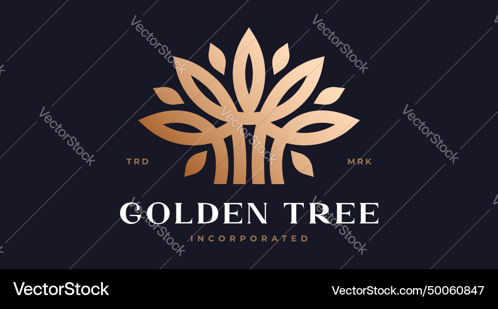 Tree label sign logo oak olive eco brand Vector Image
