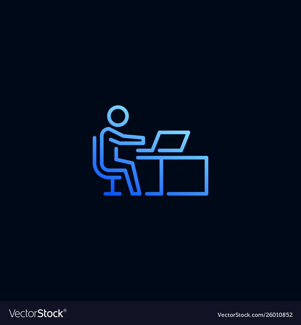 Business man working on laptop computer icon Vector Image