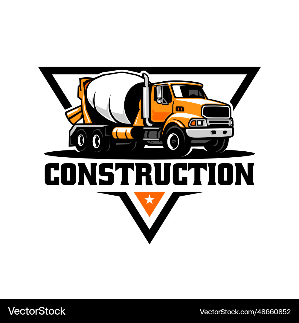 Concrete mixer truck logo Royalty Free Vector Image