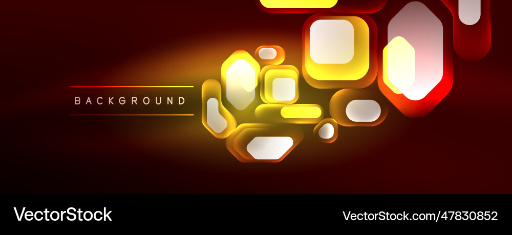 Neon lines squares and round shapes abstract Vector Image