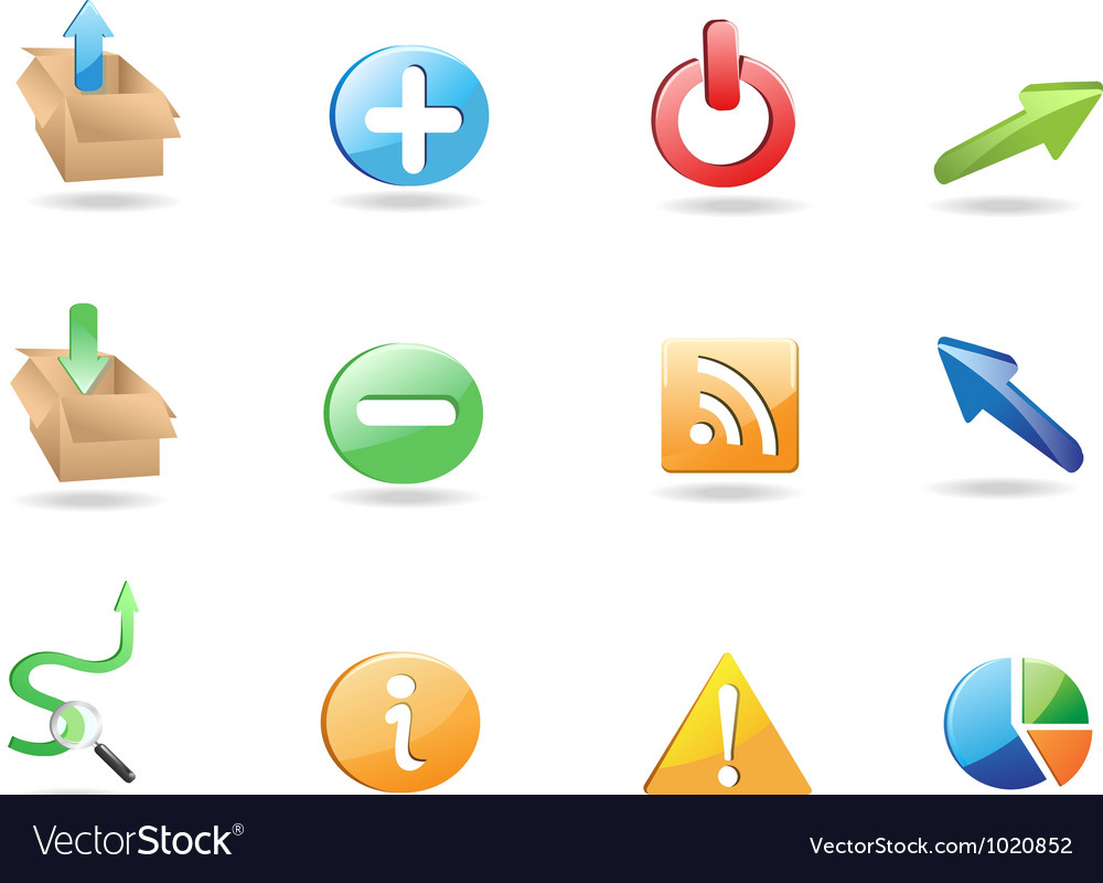 Download Web application 3d icon set Royalty Free Vector Image