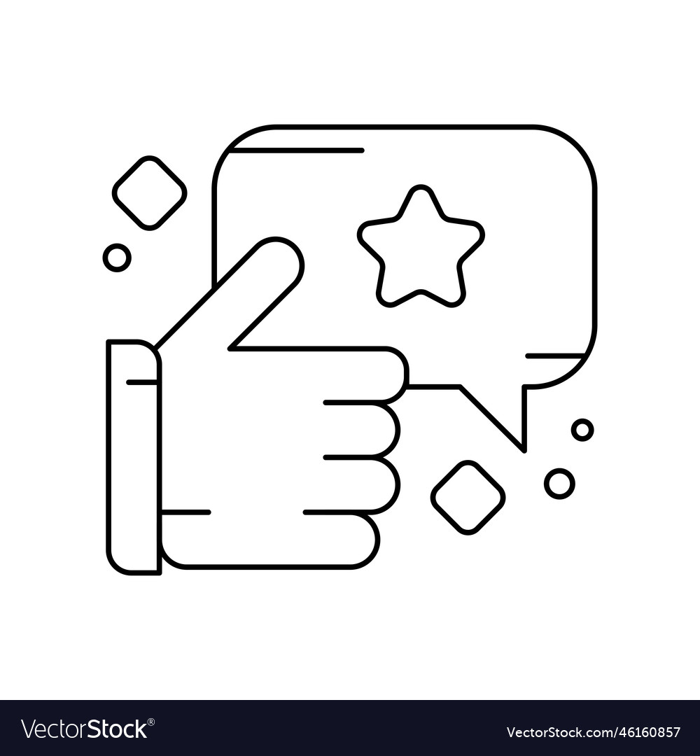 Appreciation feedback icons with black outline Vector Image