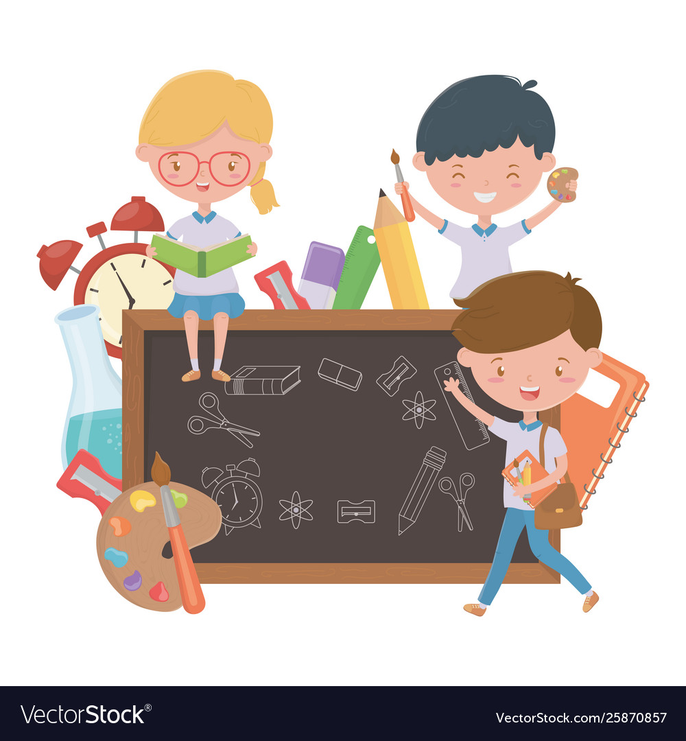 Boys and girl kid school design Royalty Free Vector Image