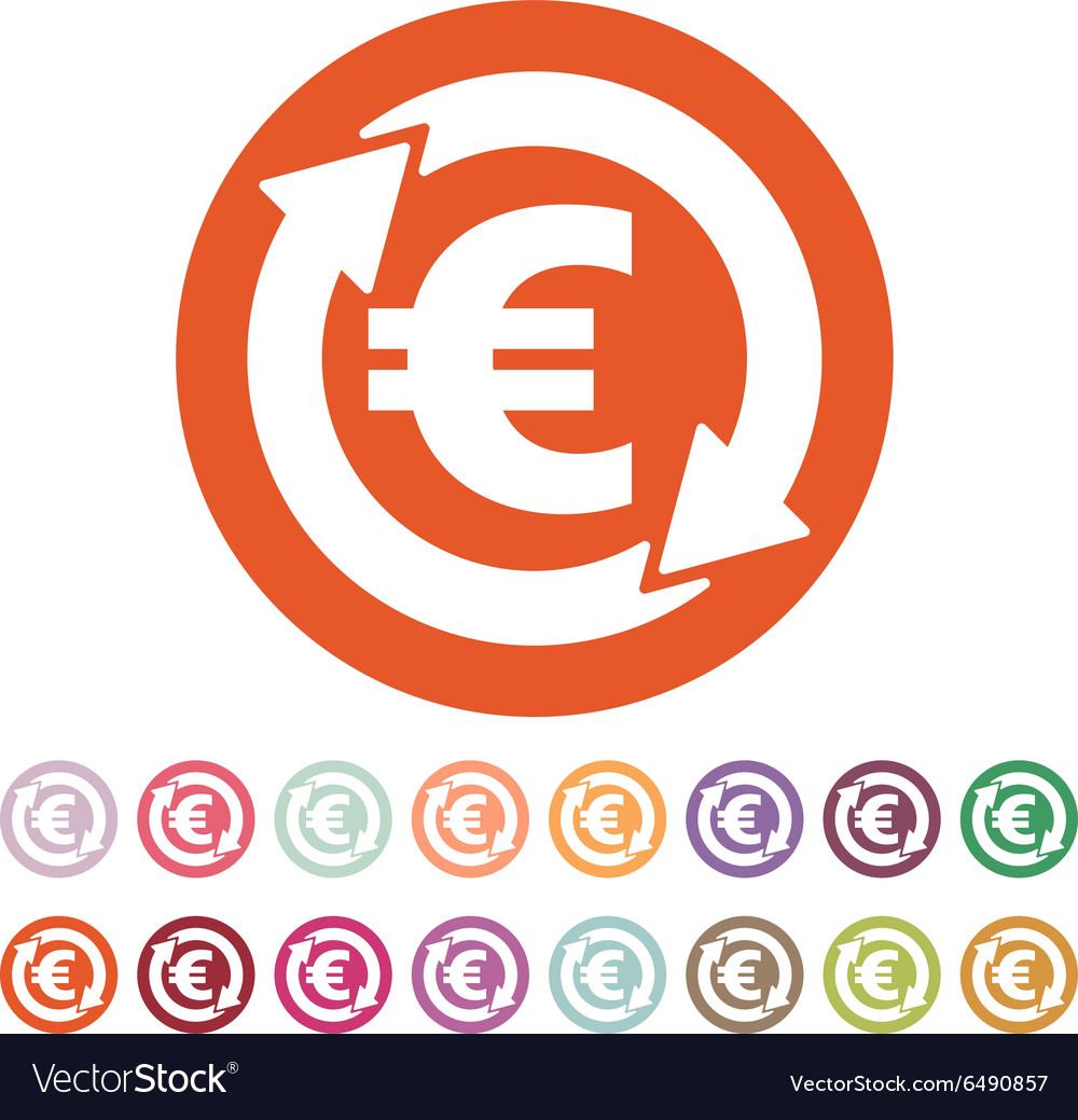 Currency exchange euro icon cash and money