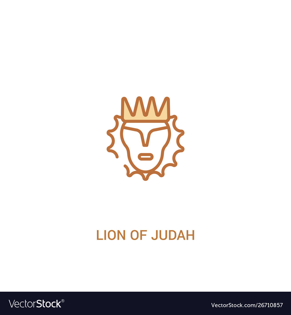 Lion judah concept 2 colored icon simple line Vector Image