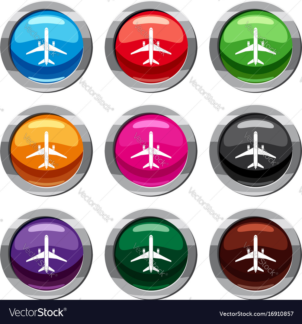 Plane set 9 collection Royalty Free Vector Image