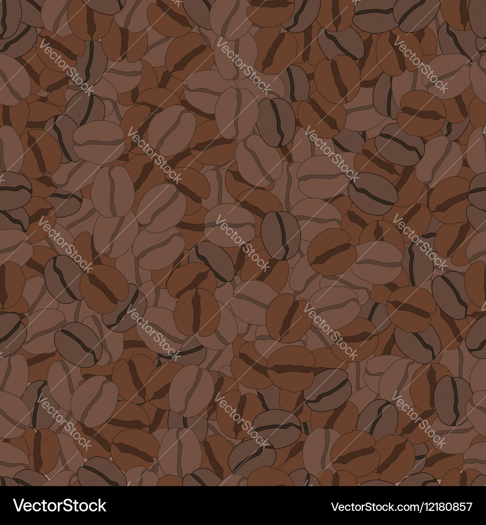 Seamless pattern with coffee beans Royalty Free Vector Image