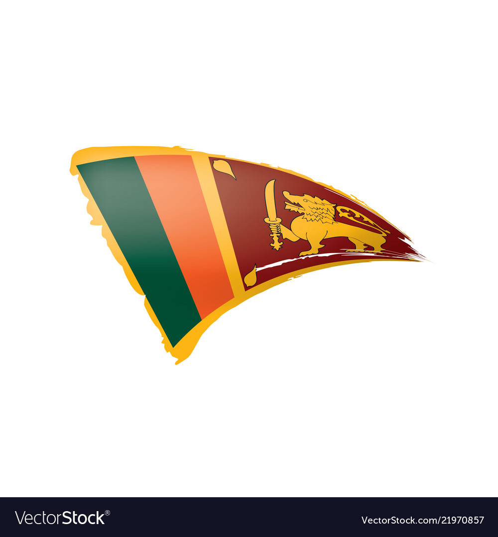 Sri lanka flag on a white Royalty Free Vector Image