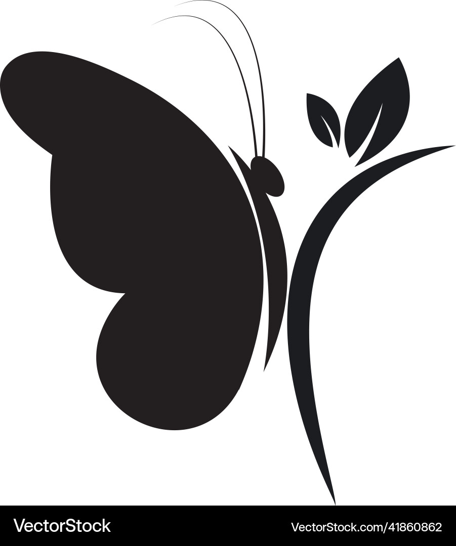 Butterfly leaf logo Royalty Free Vector Image - VectorStock
