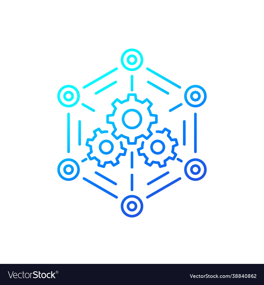 Software api line icon for web Royalty Free Vector Image