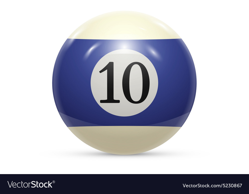 Billiard ten ball isolated on a white background Vector Image