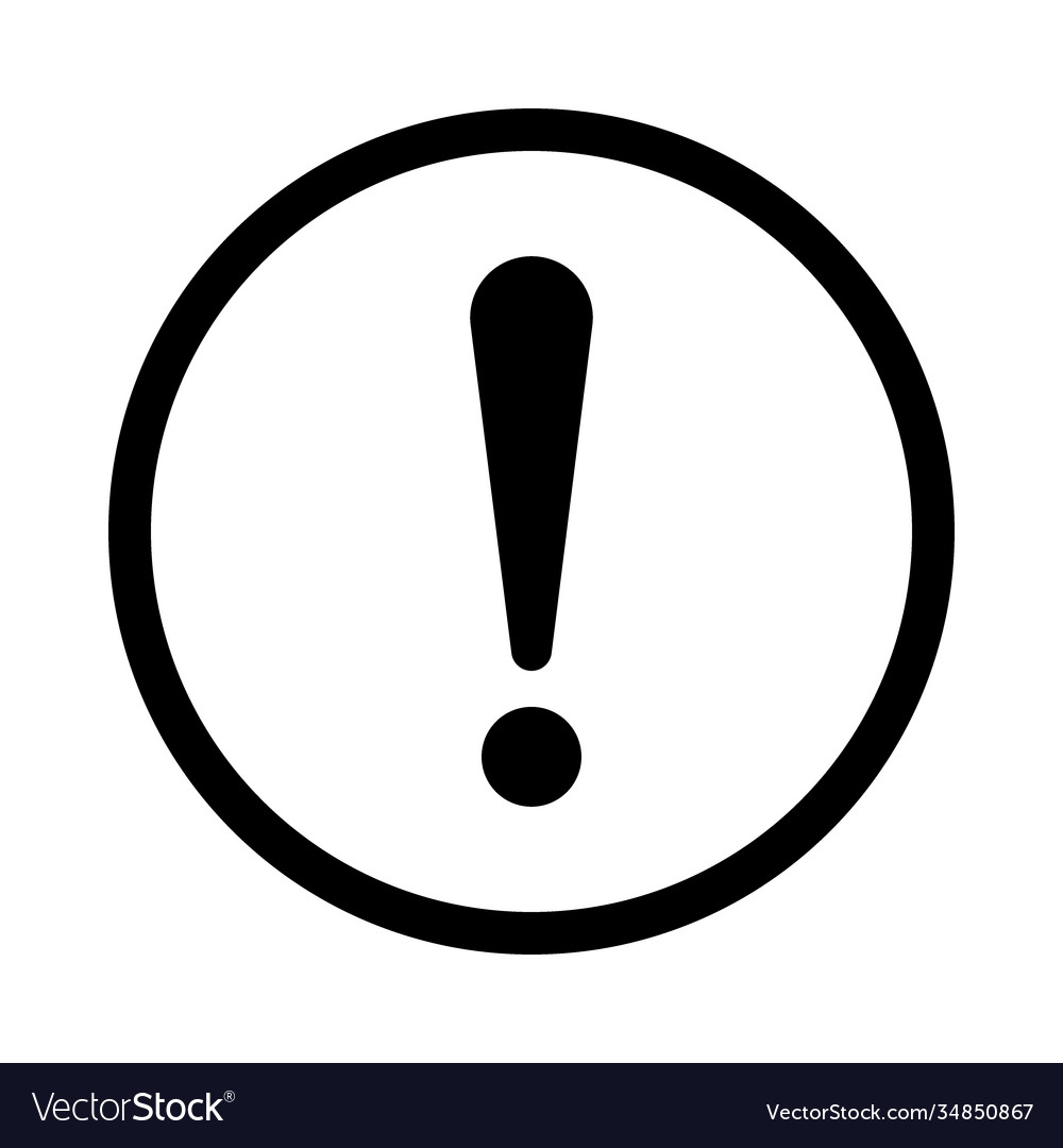 Exclamation mark sign in circle Royalty Free Vector Image