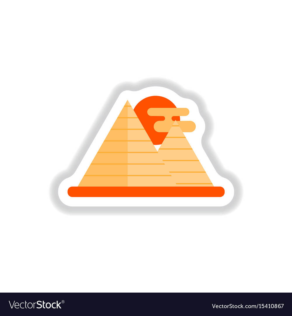 In paper sticker style egypt Royalty Free Vector Image