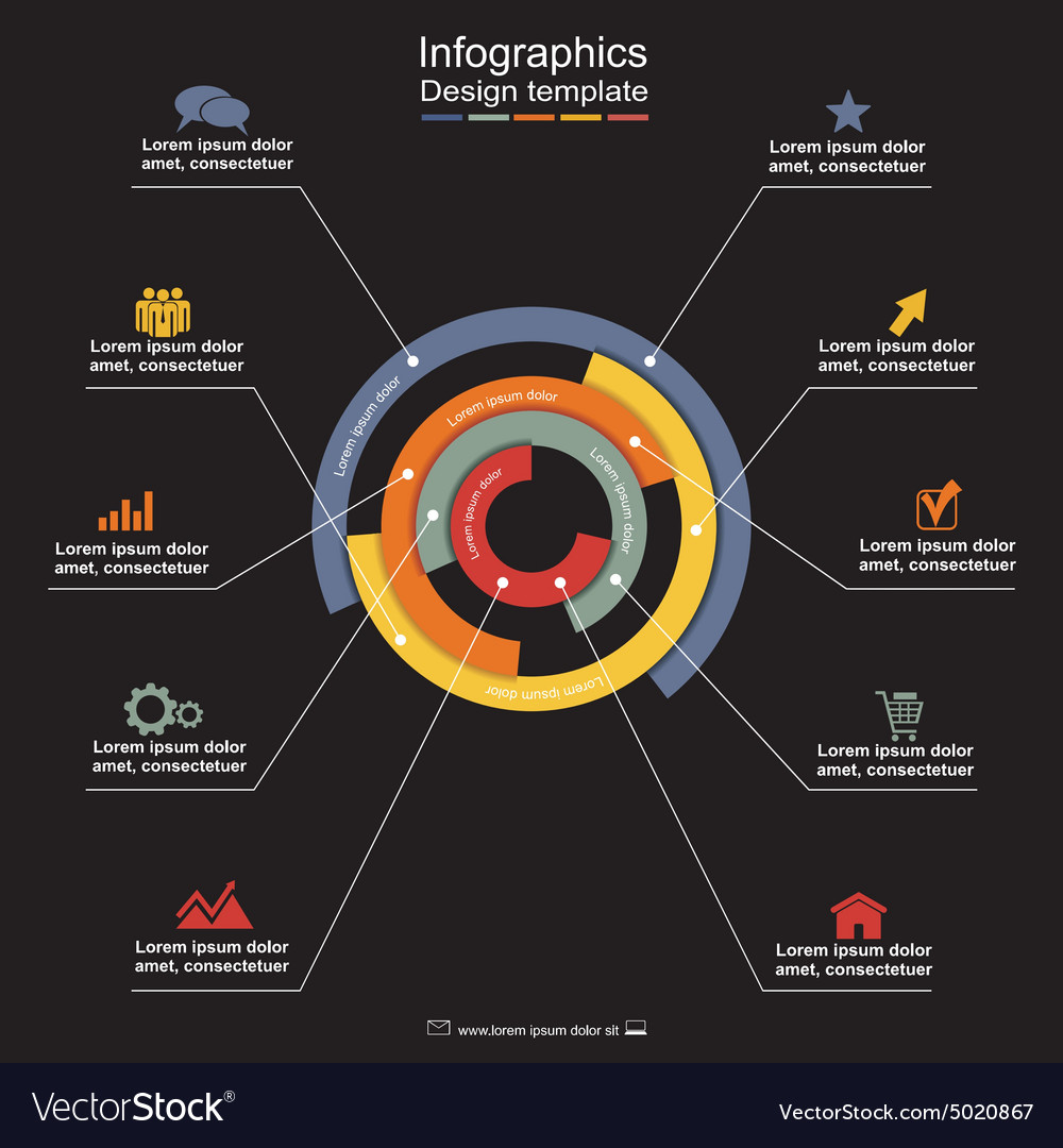 Infographic report template with lines and icons Vector Image