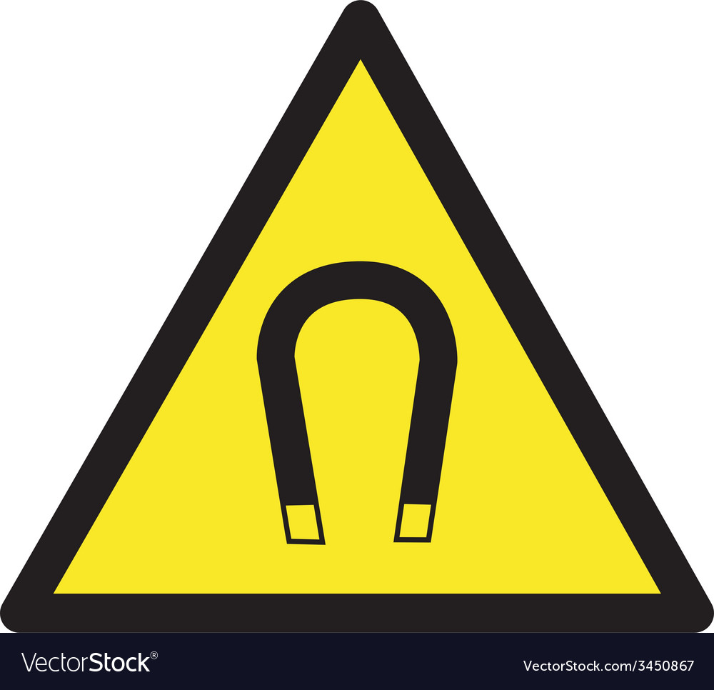 Magnetic safety sign Royalty Free Vector Image