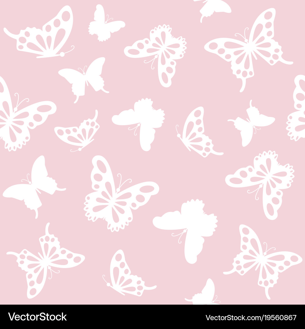 Seamless pattern background with butterflies Vector Image