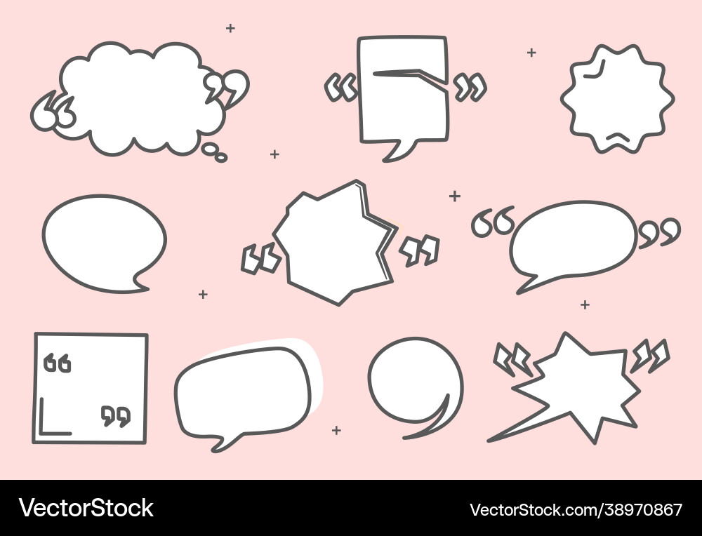 Set empty comic speech bubbles with halftone Vector Image