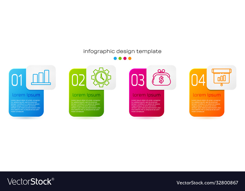 Set line pie chart infographic time management Vector Image