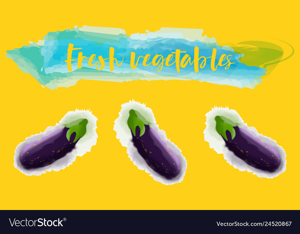 Vegetables food watercolor vector image