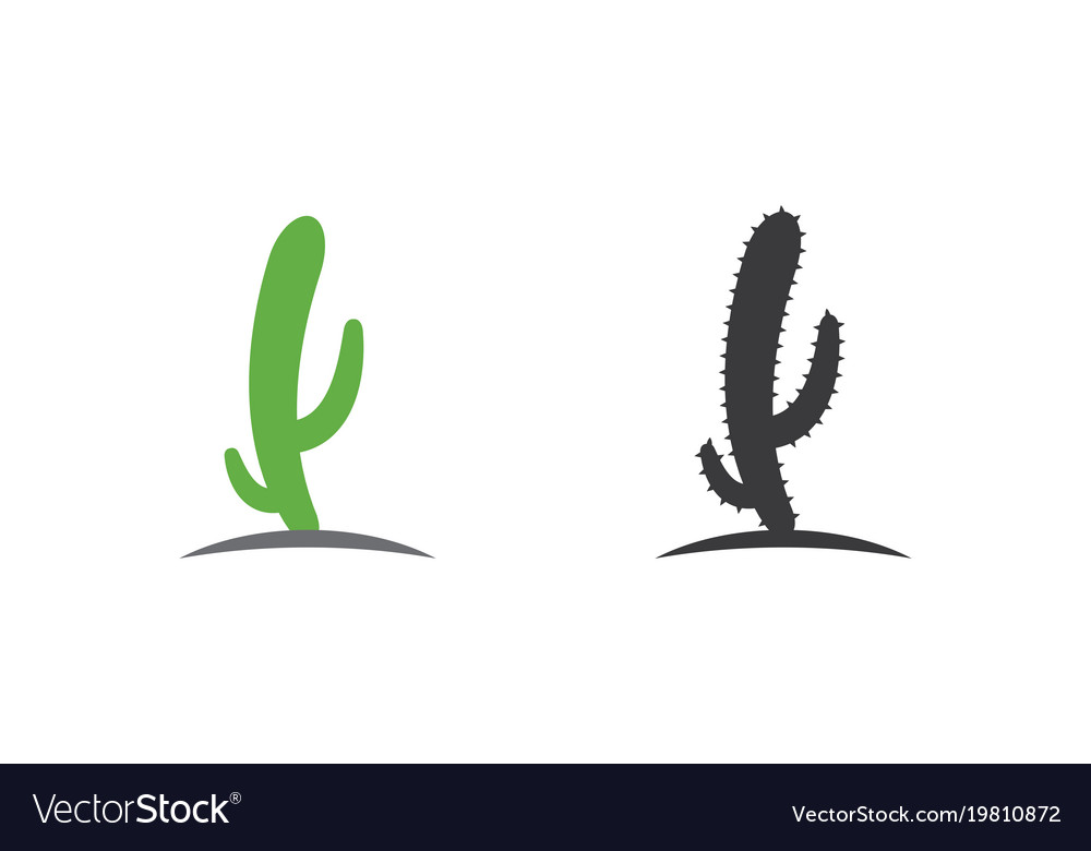 cactus icon logo template royalty free vector image