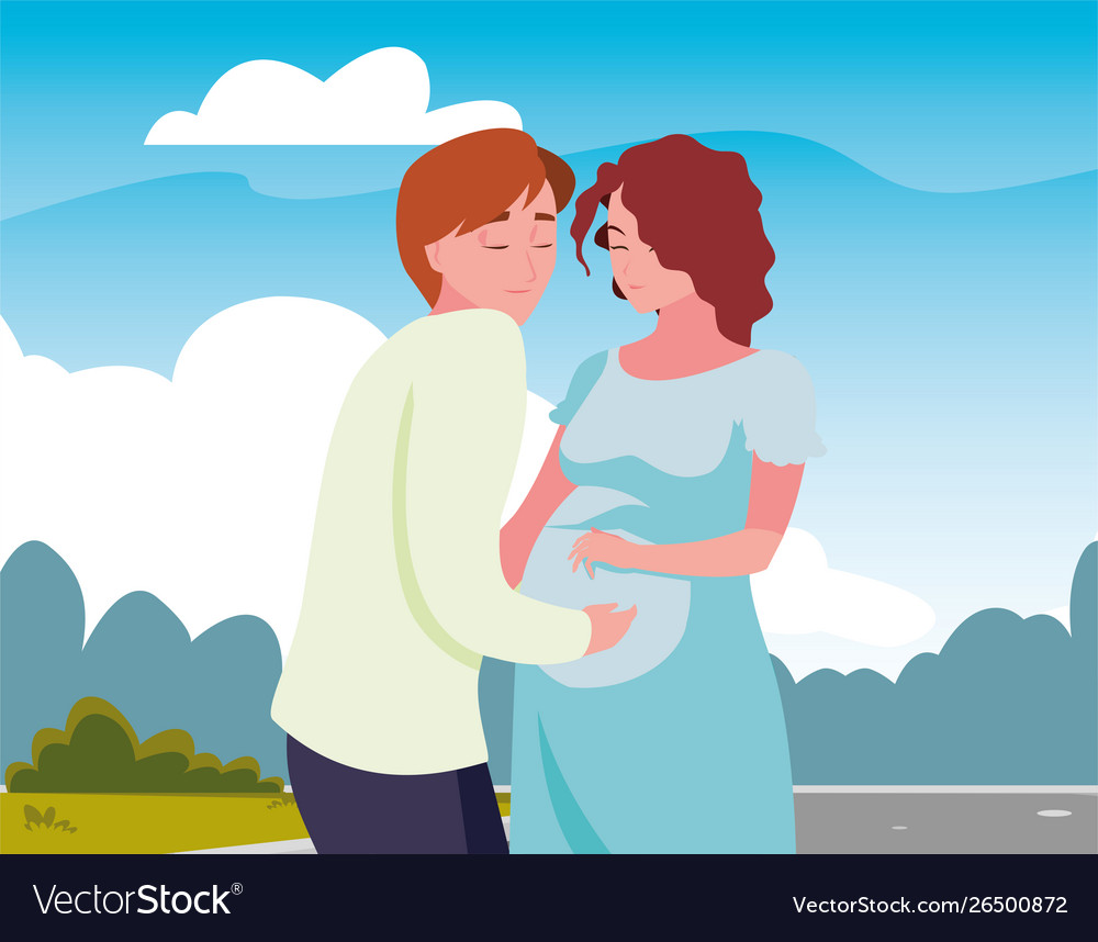 Couple Pregnancy And Maternity Design Royalty Free Vector