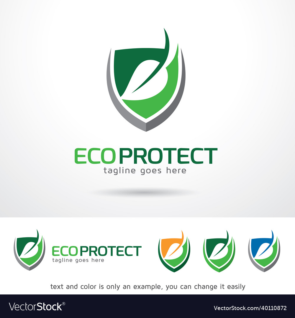 Eco protect logo template vector image Eco protect logo template