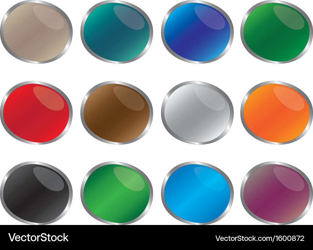 Glossy buttons Royalty Free Vector Image - VectorStock