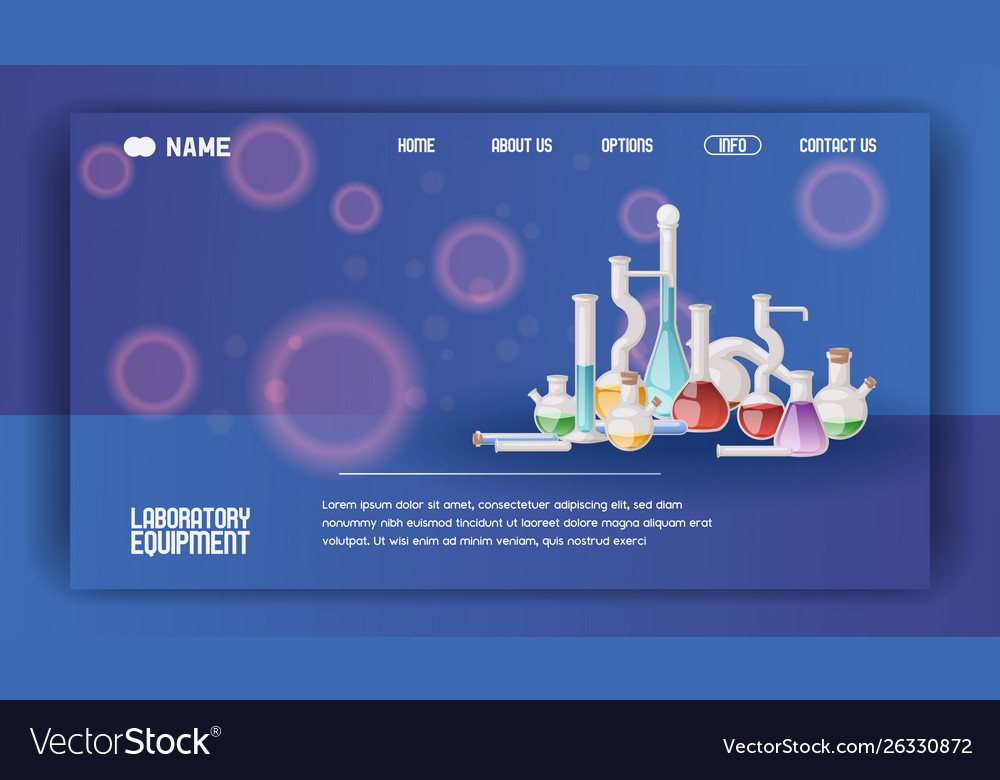 Laboratory equipment banner web design Royalty Free Vector