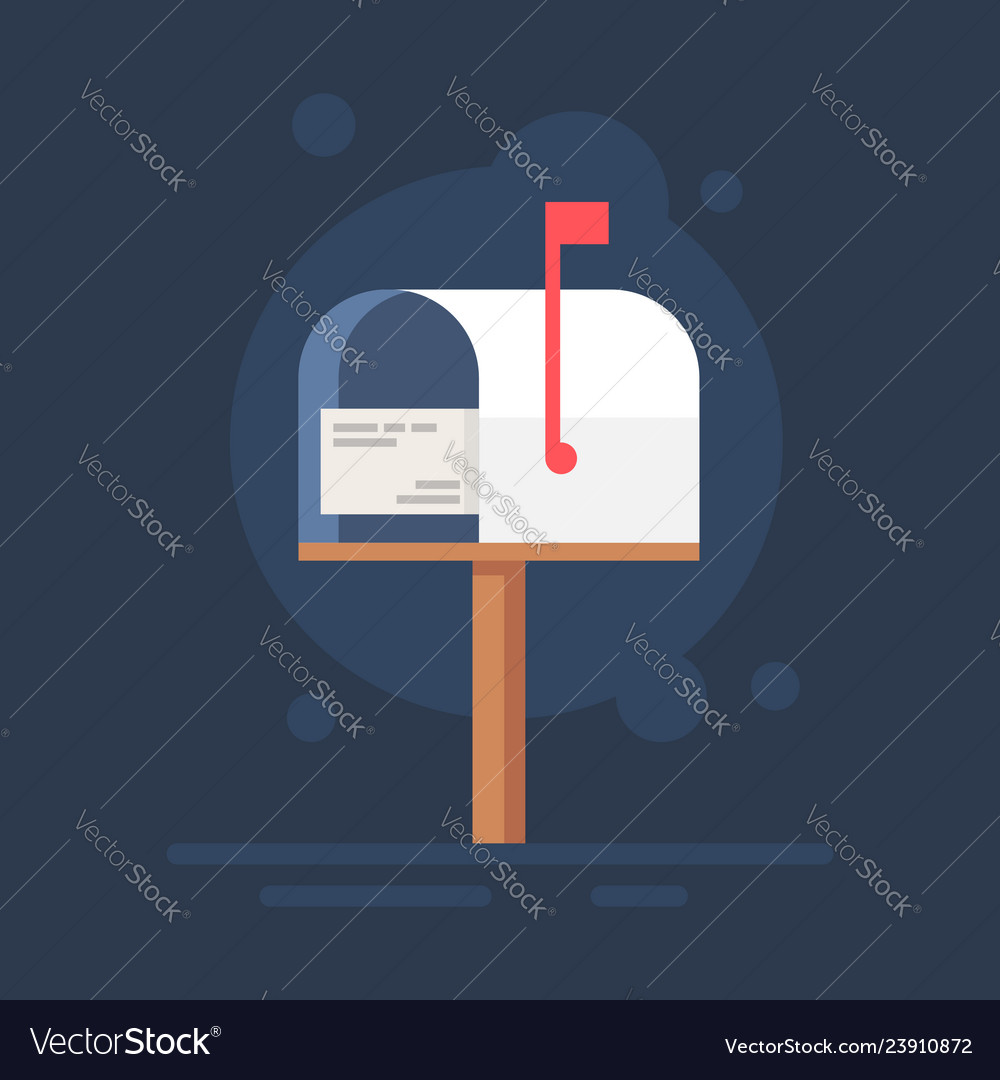Mailbox flat notification icon Royalty Free Vector Image