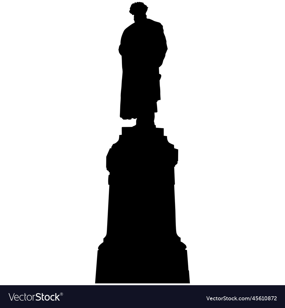 Silhouette monument to the famous russian poet Vector Image