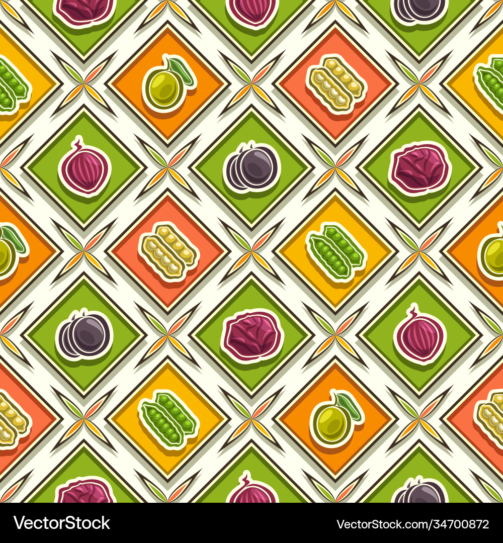 Vegetable seamless pattern Royalty Free Vector Image