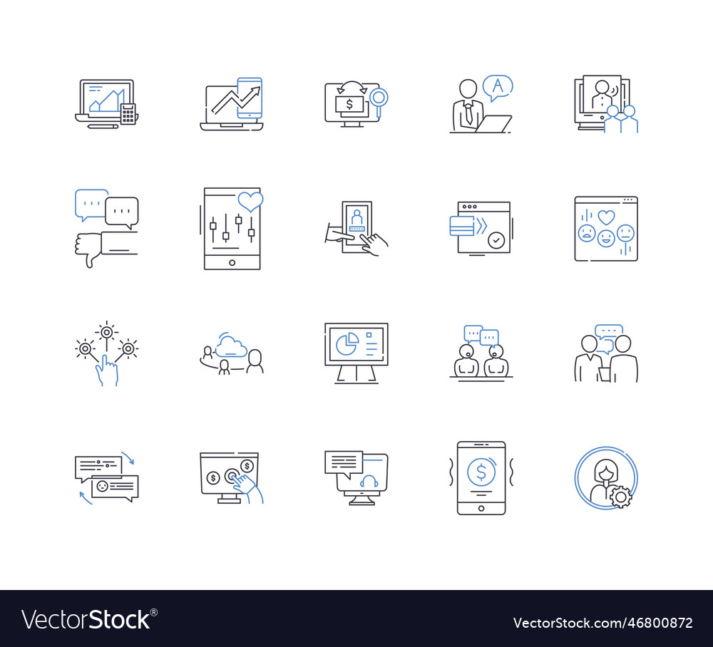 Web progress line icons collection development Vector Image