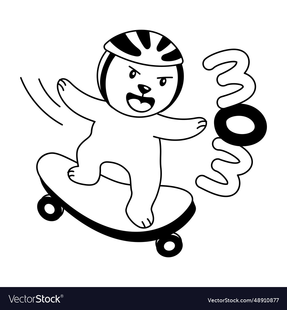 Bear Skateboarding Royalty Free Vector Image - Vectorstock